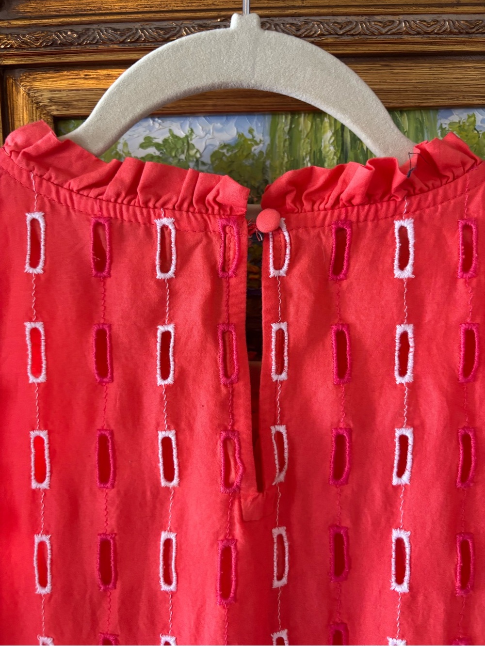crown & ivy Coral/Orange Ruffle Sleeve Dress - Picture 5 of 6